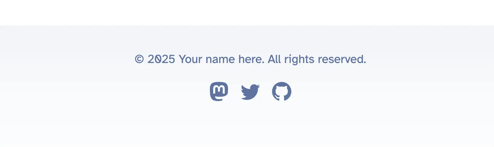 the original blog footer